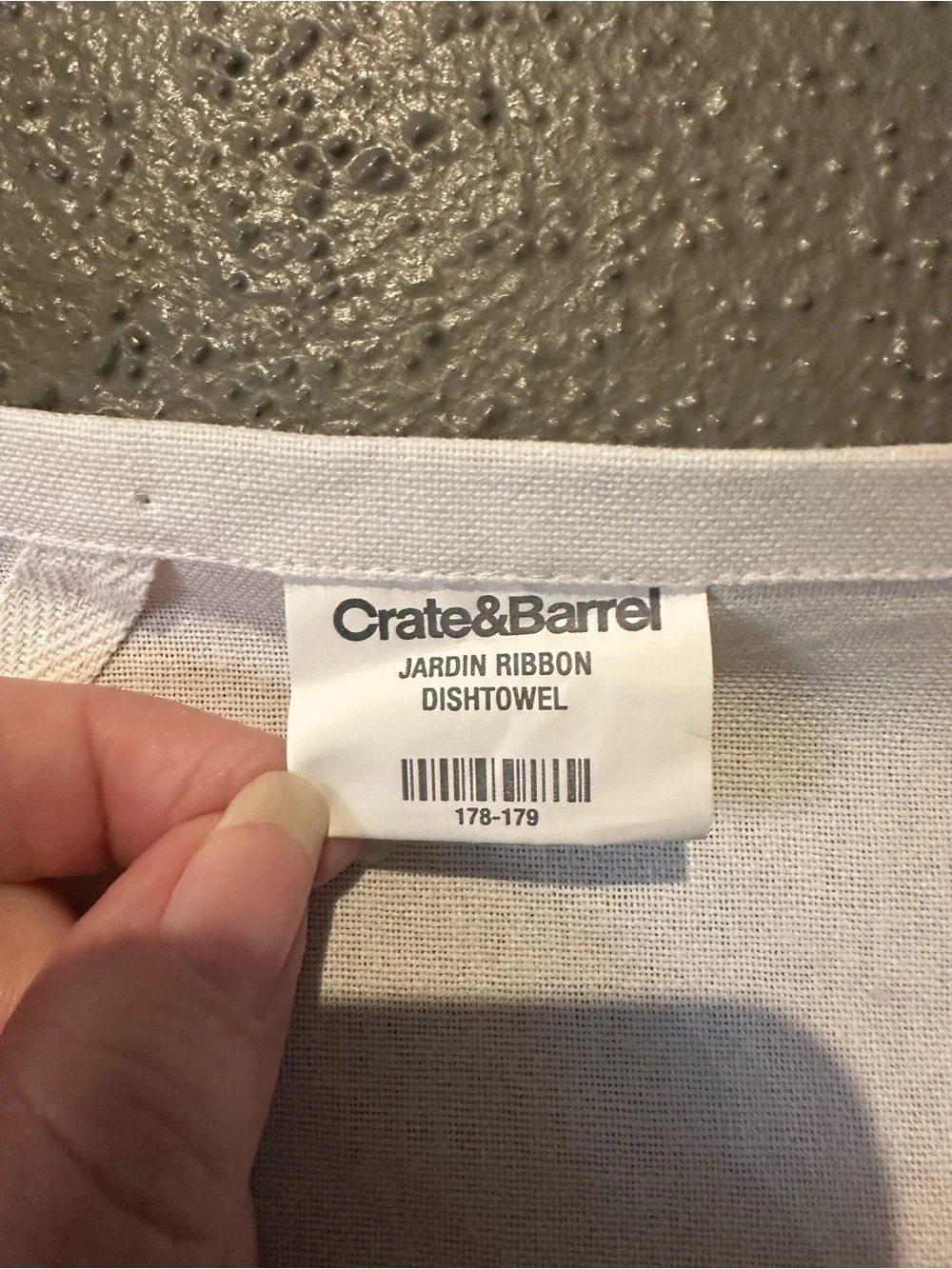 Crate&Barrel Jardin Ribbon Dishtowel
